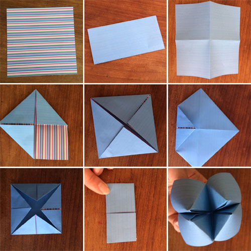 origami happertje vouwen voor uitnodiging